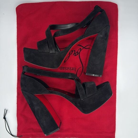 CHRISTIAN LOUBOUTIN Movida Jane 130 black suede sandals - Picture 6 of 13